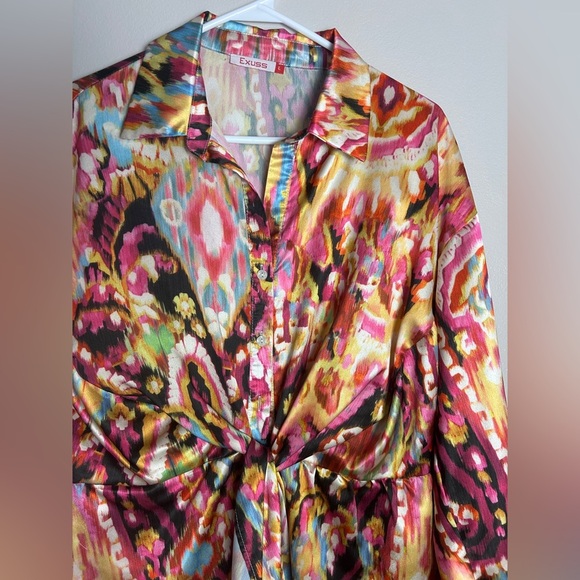 Vibrant Multicolor Patterned Dress - Picture 4 of 5